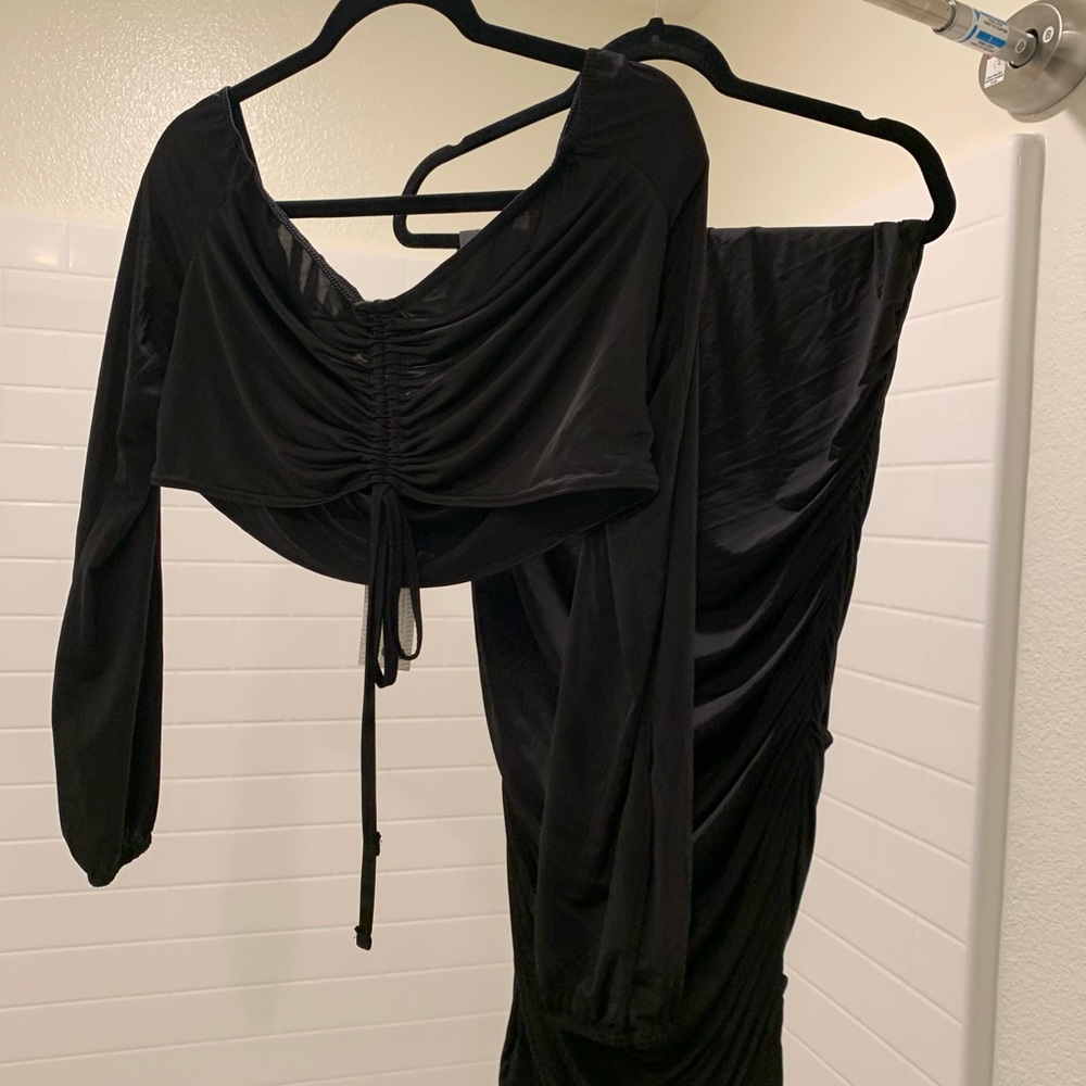 Plus Slinky Ruched Midaxi Skirt